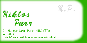 miklos purr business card